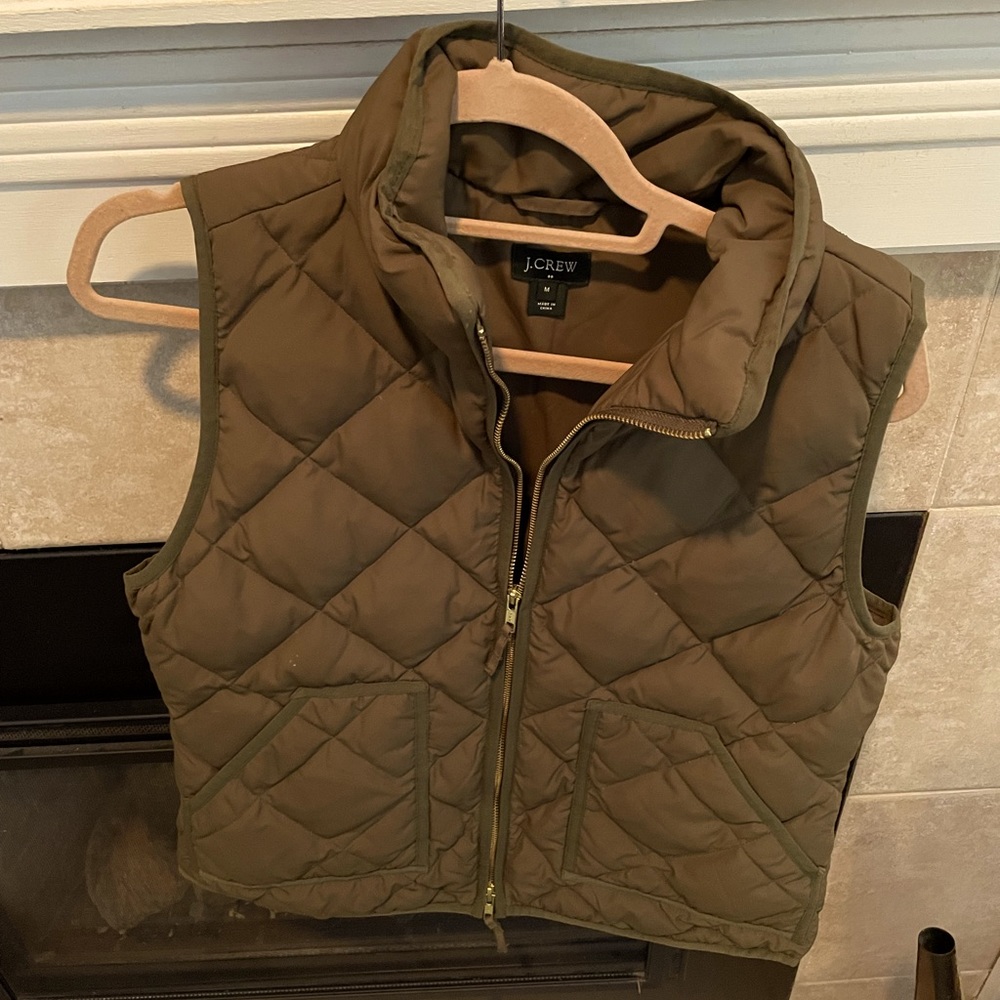 Green J crew Quilted Vest